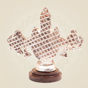 999 Silver Plated Tirupati Balaji Idol with Shankh & Chakra on Wood Base for Pooja & Gifting - Luxeartisanship