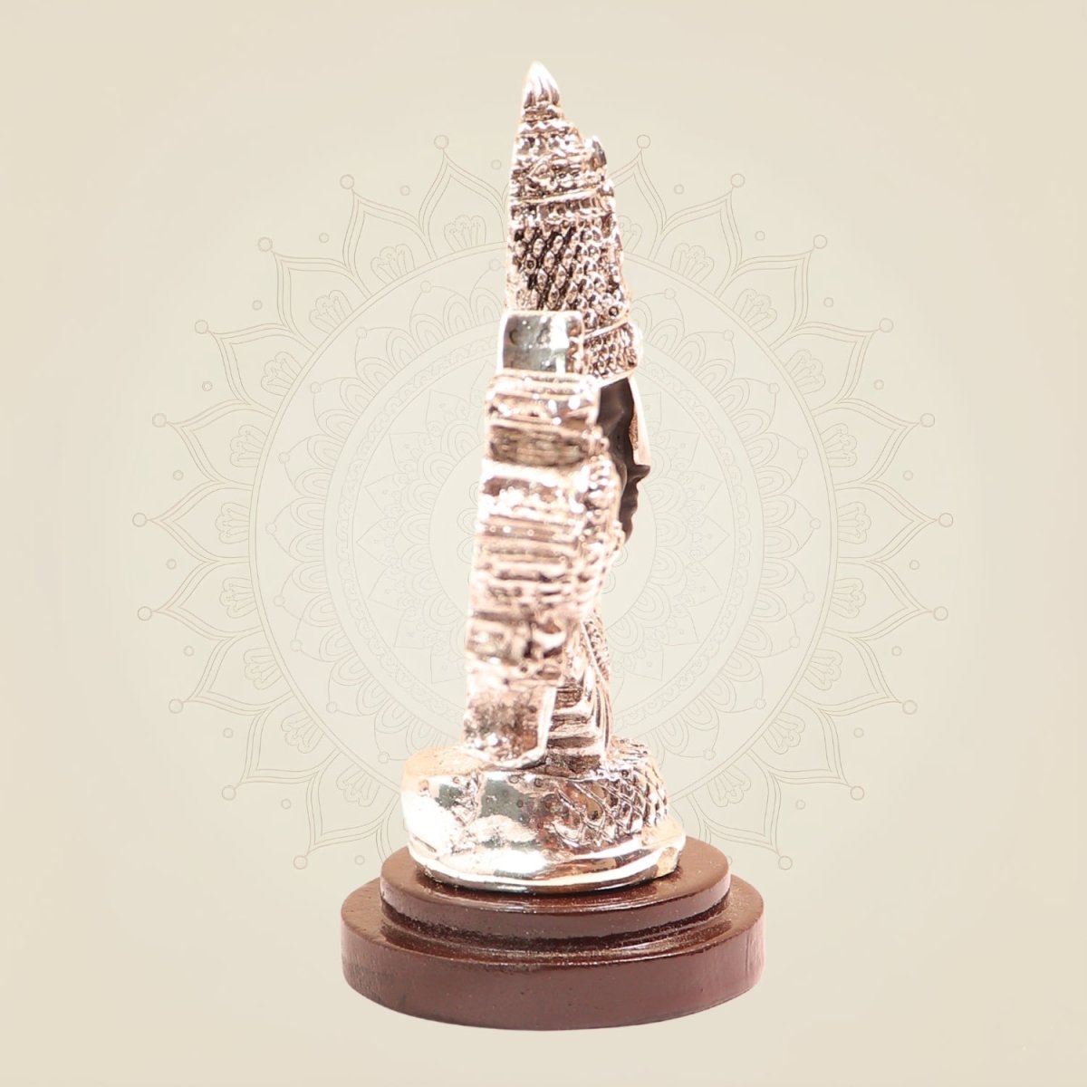 999 Silver Plated Tirupati Balaji Idol with Shankh & Chakra on Wood Base for Pooja & Gifting - Luxeartisanship