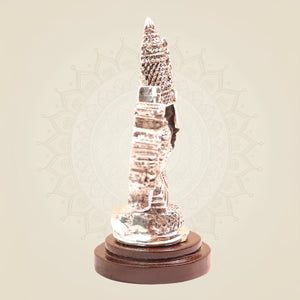 999 Silver Plated Tirupati Balaji Idol with Shankh & Chakra on Wood Base for Pooja & Gifting - Luxeartisanship