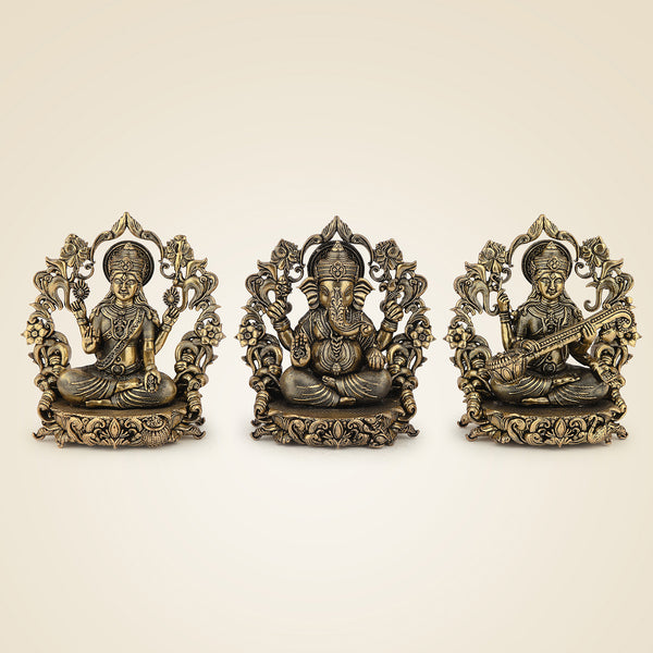 Pure Brass Laxmi Ganesh Saraswati