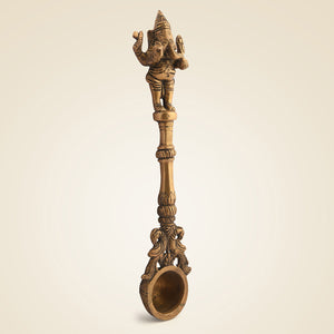 Pure Brass Ganesha Pooja Spoon