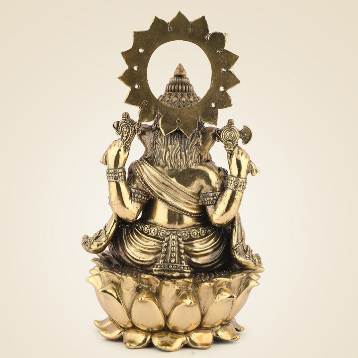 Pure Brass Chaturbhuj Ganesh