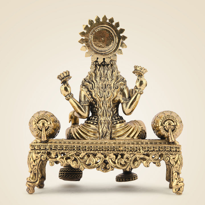 Pure Brass Lakshmi Seated On Singhasan