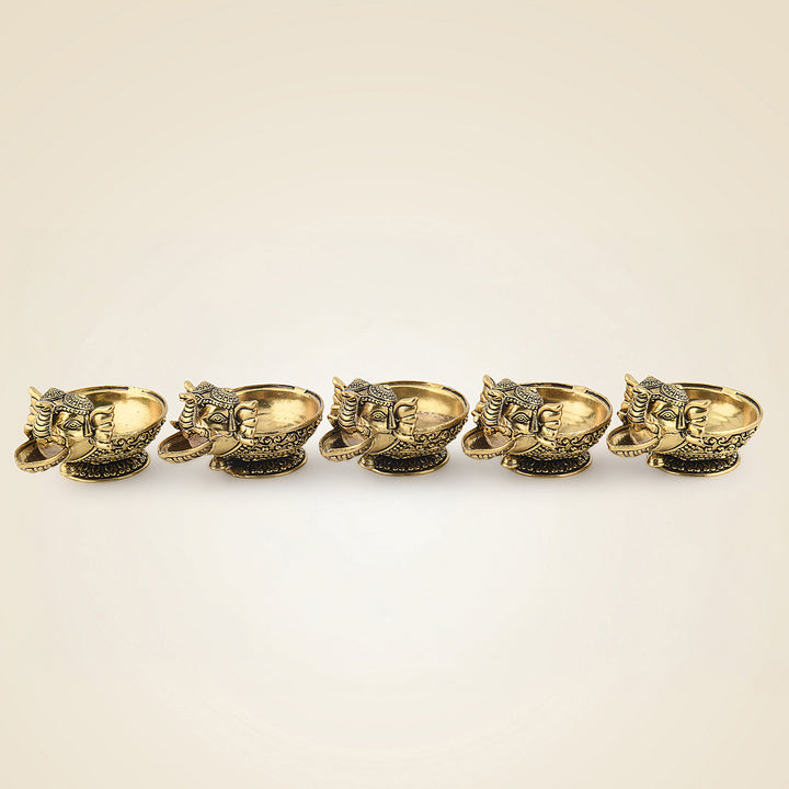 Brass Elephant Diya