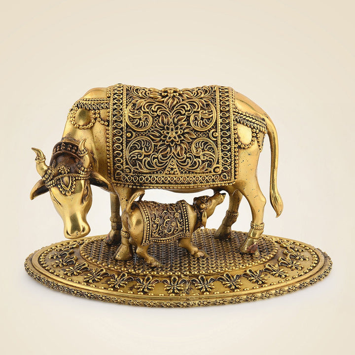Brass Cow With Calf