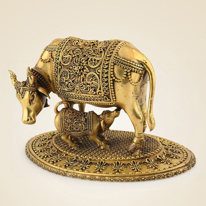 Brass Cow With Calf