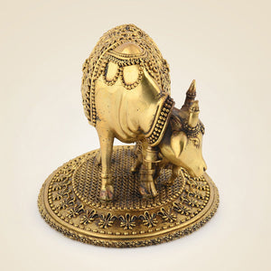 Brass Cow With Calf