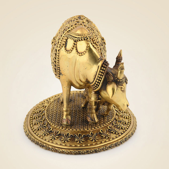 Brass Cow With Calf