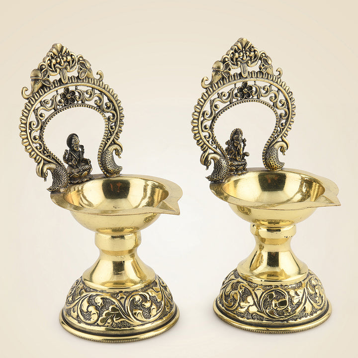 Brass Ganesh Laxmi Diya