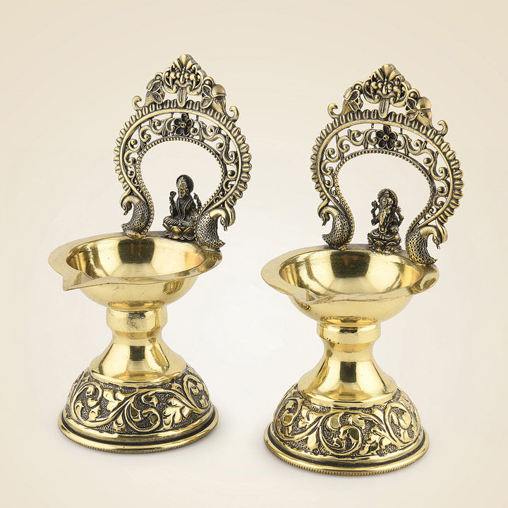 Brass Ganesh Laxmi Diya