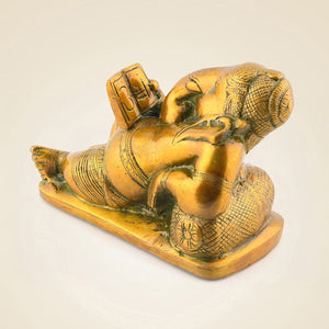 Brass Book Reading Ganesha