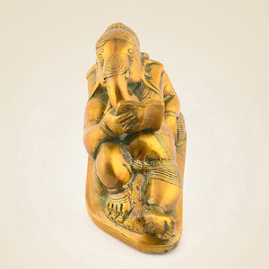 Brass Book Reading Ganesha