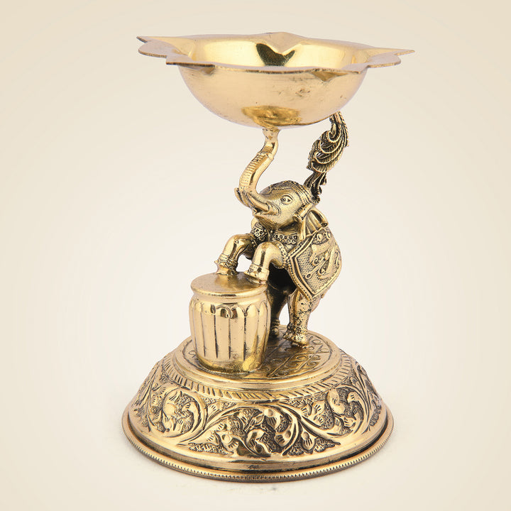 Pure Brass Elephant Diya