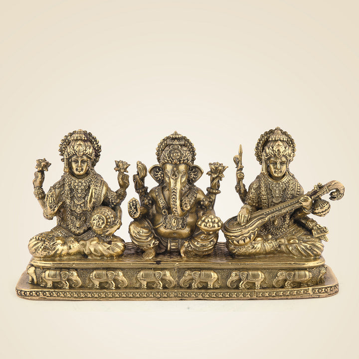 Pure Brass Ganesh Laxmi Saraswati