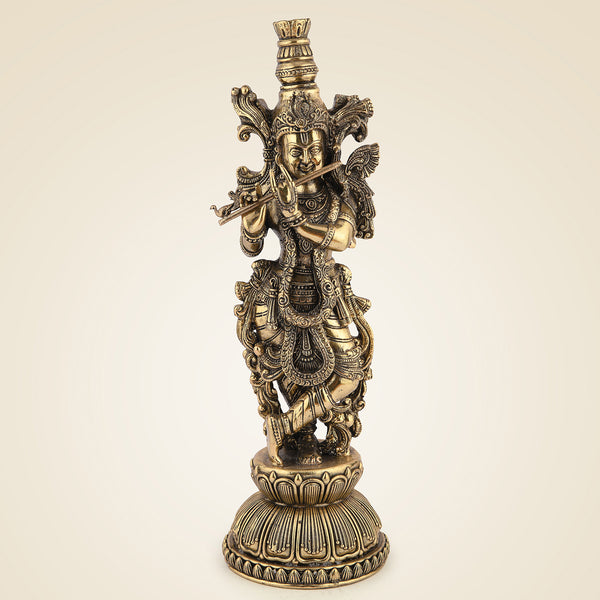 Pure Brass Krishna