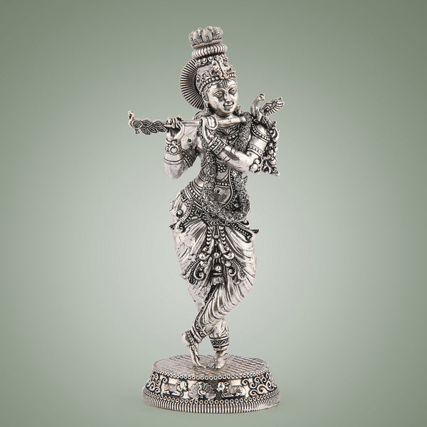 Pure Brass Krishna With Flute