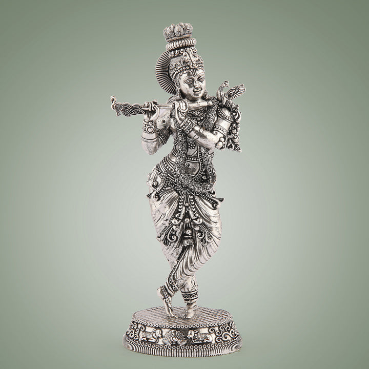 Pure Brass Krishna With Flute