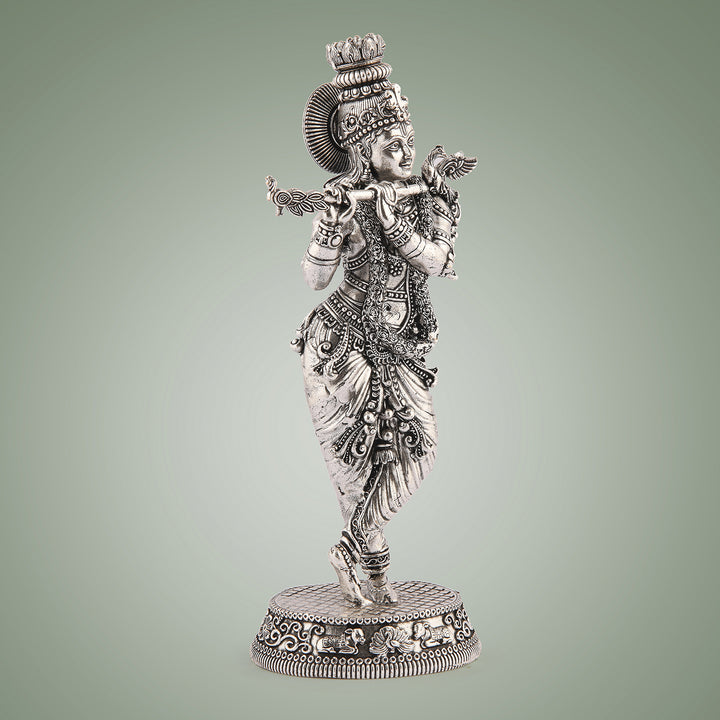 Pure Brass Krishna With Flute