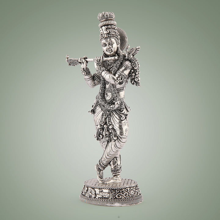 Pure Brass Krishna With Flute