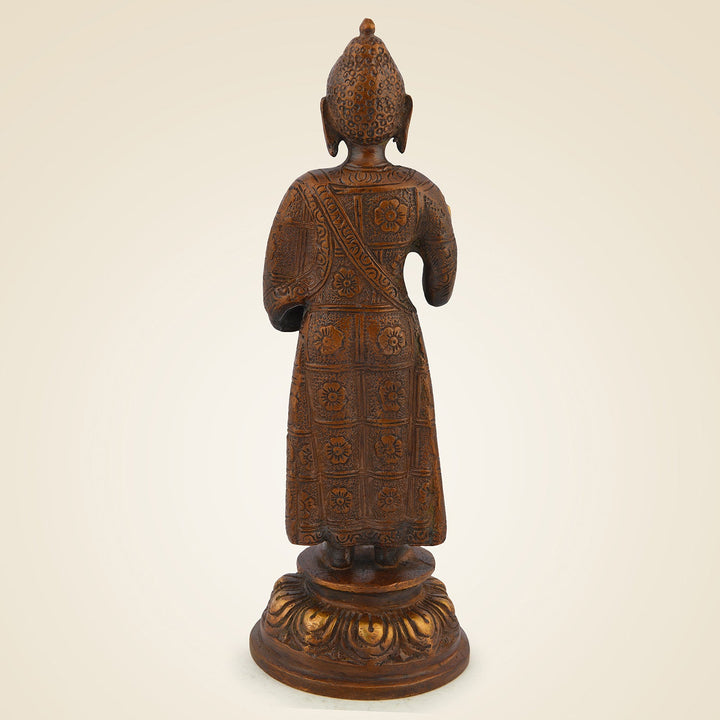 Pure Brass Standing Buddha