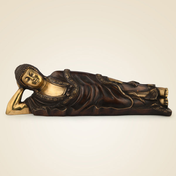 Pure Brass Sleeping Buddha