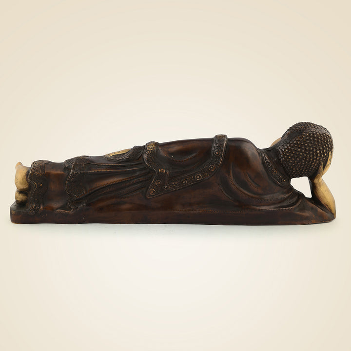 Pure Brass Sleeping Buddha