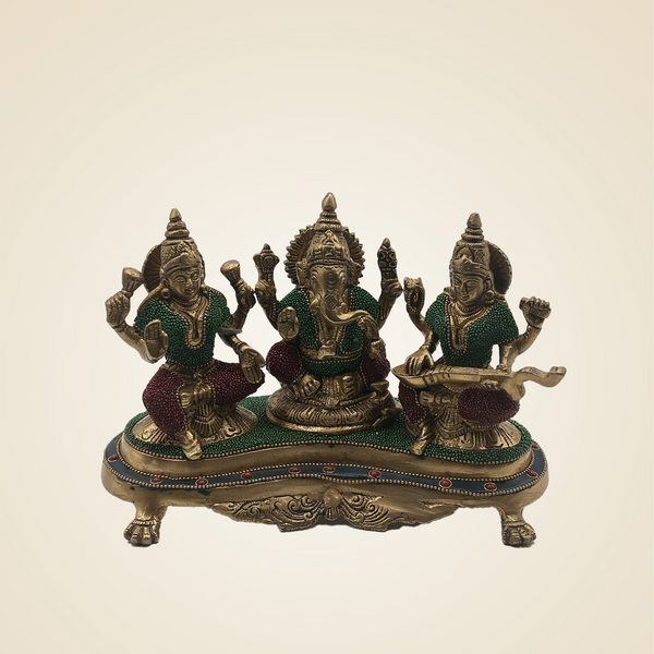 Pure Brass Laxmi Ganesh Saraswati