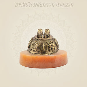Balaji Charan Paduka with Stone Base - Luxeartisanship