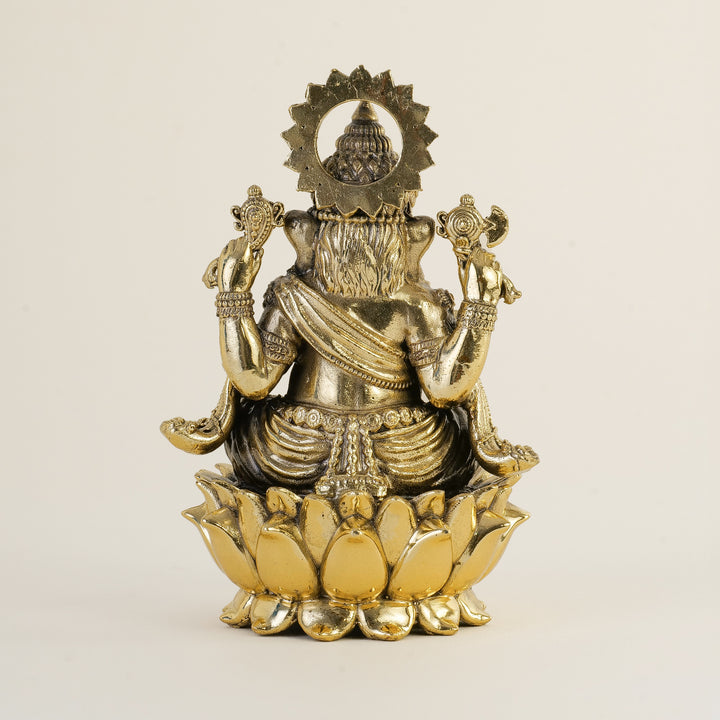 Pure Brass Ganesh On Lotus