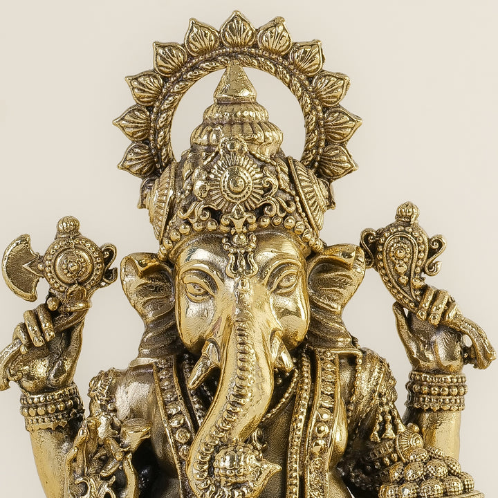 Pure Brass Ganesh On Lotus