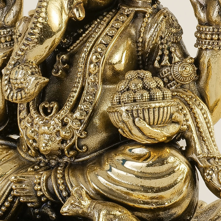 Pure Brass Ganesh On Lotus