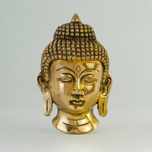 Buddha Wisdom & Peace Wall Hanging Pure Brass Artisan - 5"