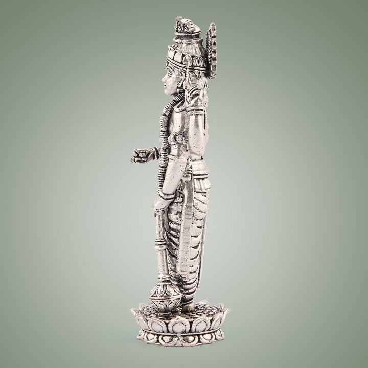 Pure Brass Lord Vishnu Silver Finish