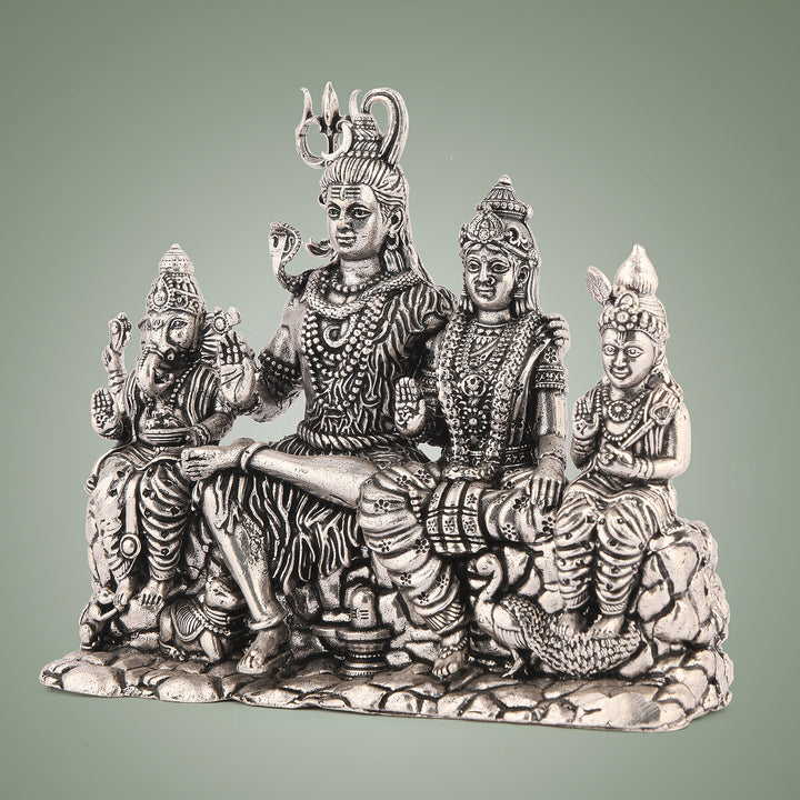 Brass Silver Finish Shiva Parivar