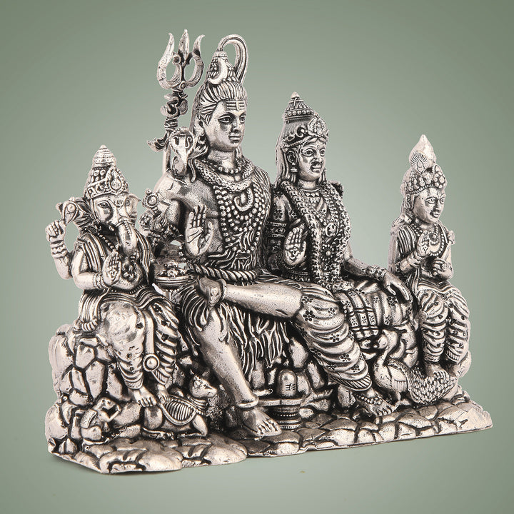 Brass Silver Finish Shiva Parivar