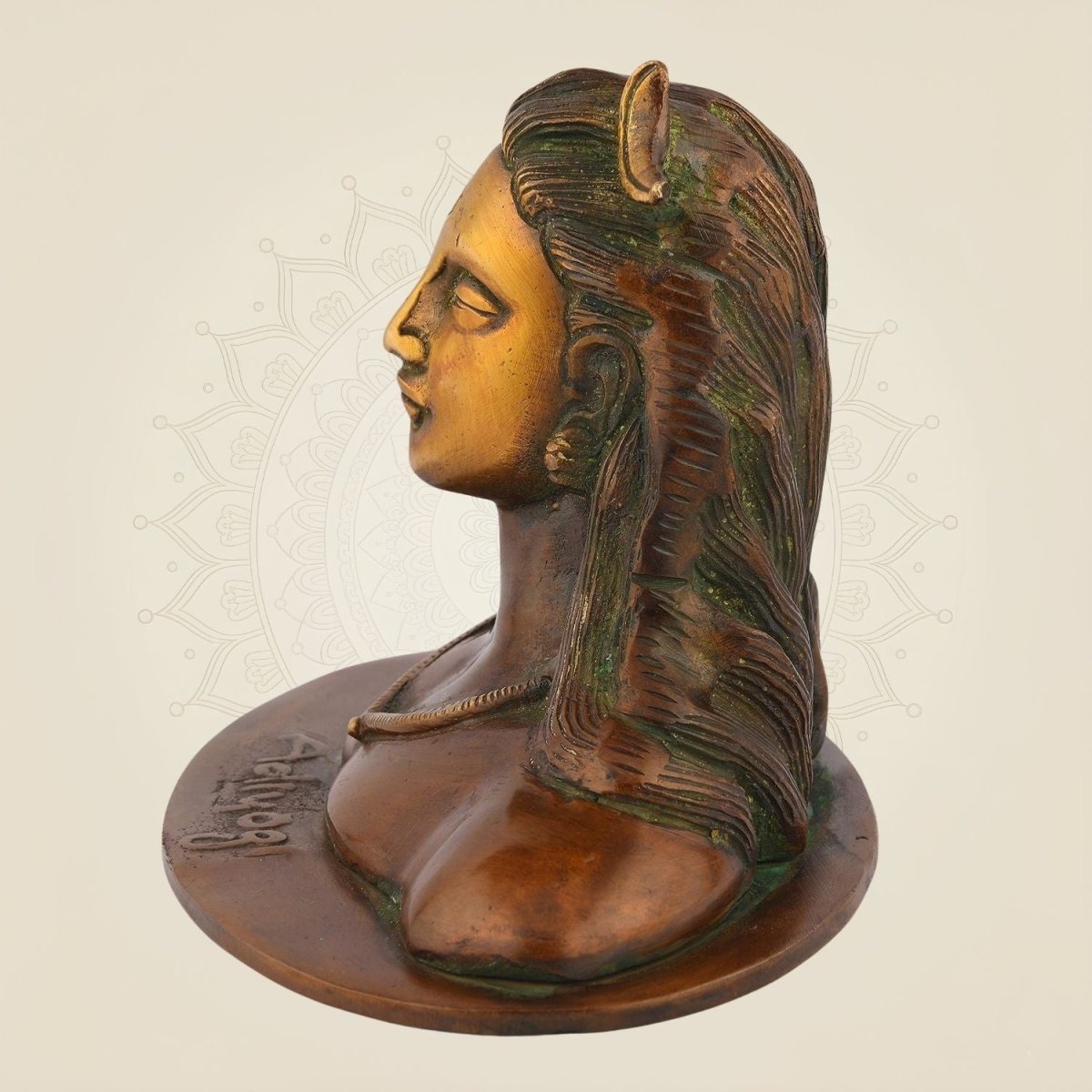 Brass Adiyogi Shiva Idol - Luxe Artisanship