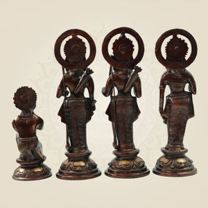 Antique Polish Rama Sita Lakshman Hanuman Murti