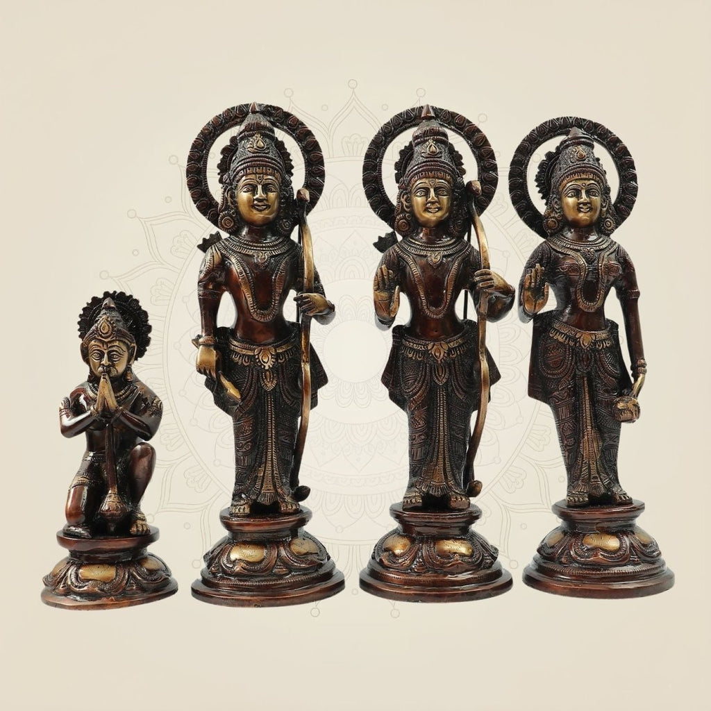 Brass Ram Darbar Idol – Rama Sita Lakshman Hanuman Statue