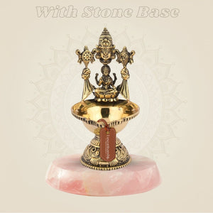 Balaji & Laxmi Brass Diya – 5.5" Handcrafted Artisan Oil Lamp Pooja Deepak for Temple - Luxeartisanship