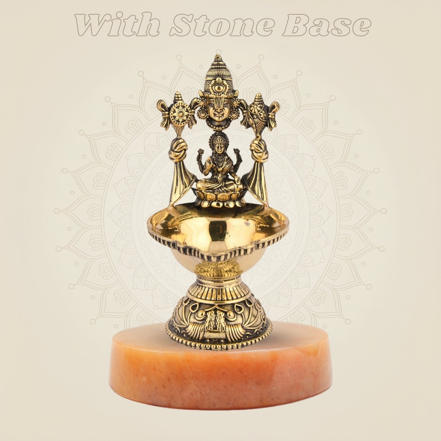 Balaji & Laxmi Brass Diya – 5.5" Handcrafted Artisan Oil Lamp Pooja Deepak for Temple - Luxeartisanship