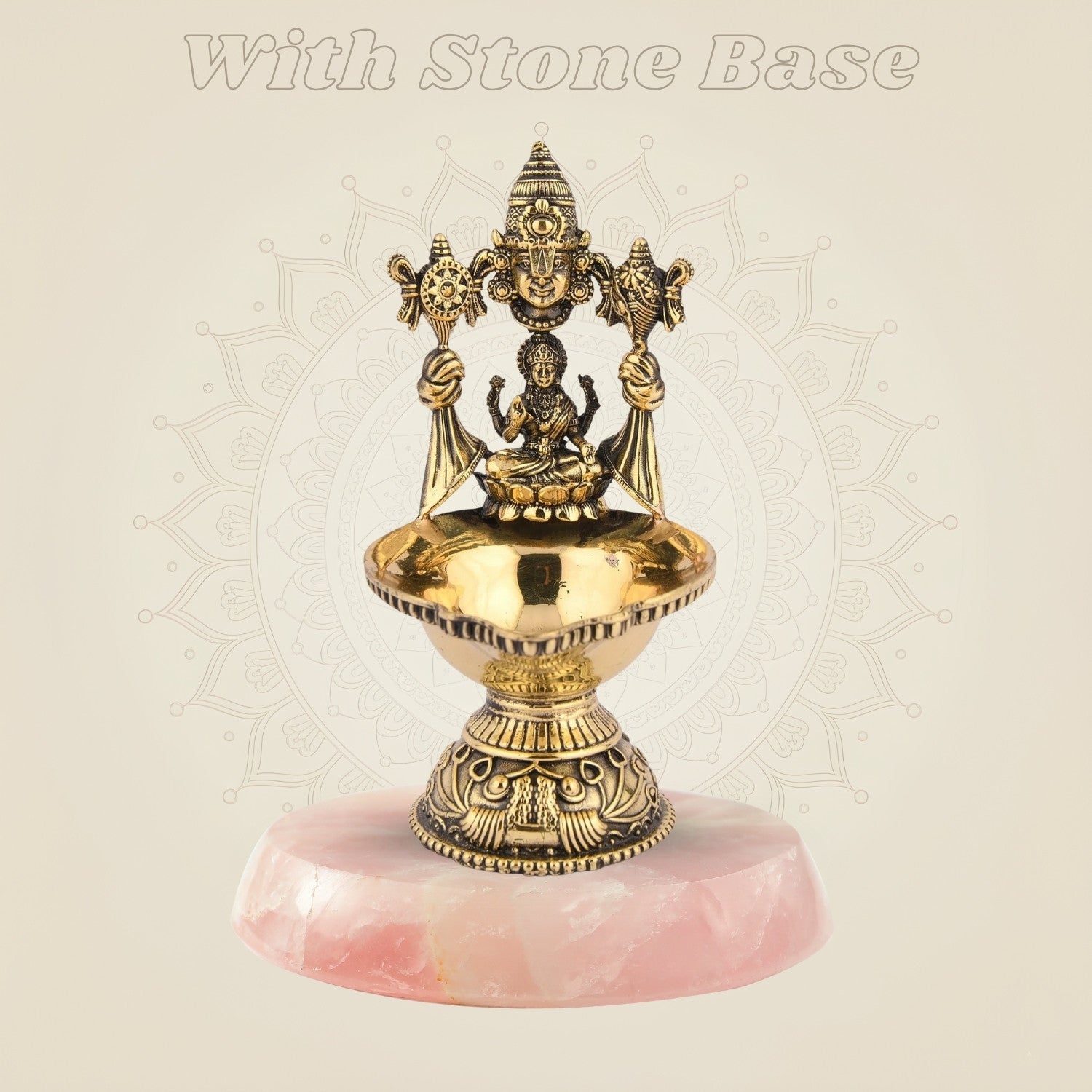 Balaji & Laxmi Brass Diya – 5.5" Handcrafted Artisan Oil Lamp Pooja Deepak for Temple - Luxeartisanship