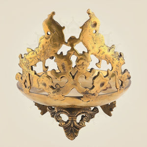 Big Brass Oil Lamp Diya in Traditional Peacock Diya for Temple