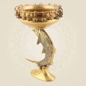 Big Fish Brass Urli Bowl handmade