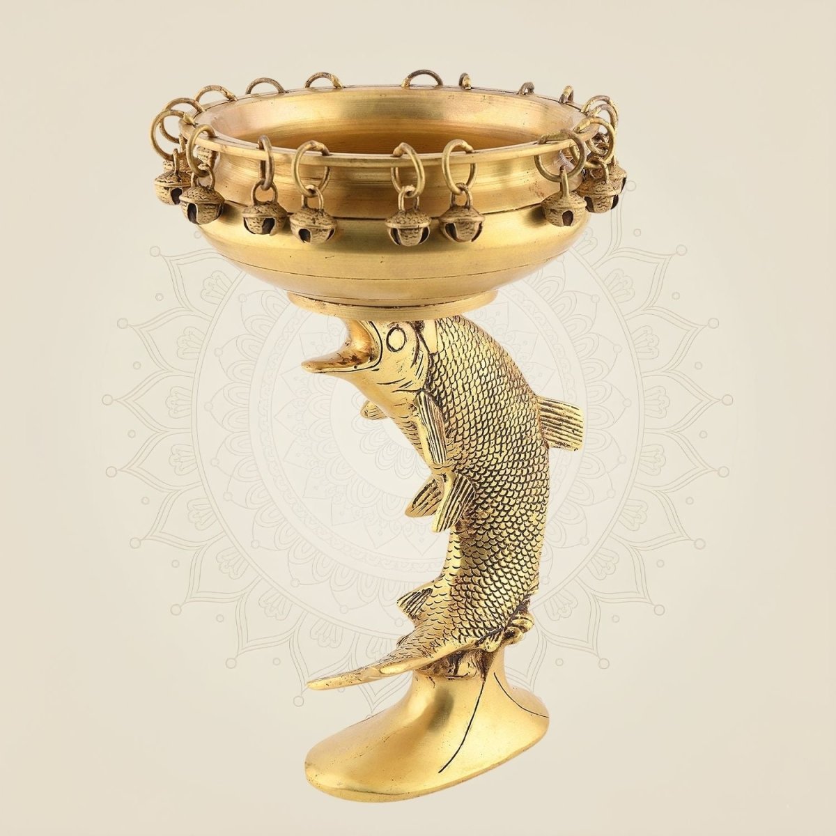11-inch big fish brass urli