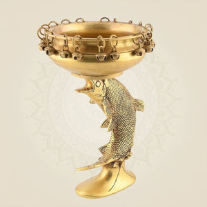 11-inch big fish brass urli