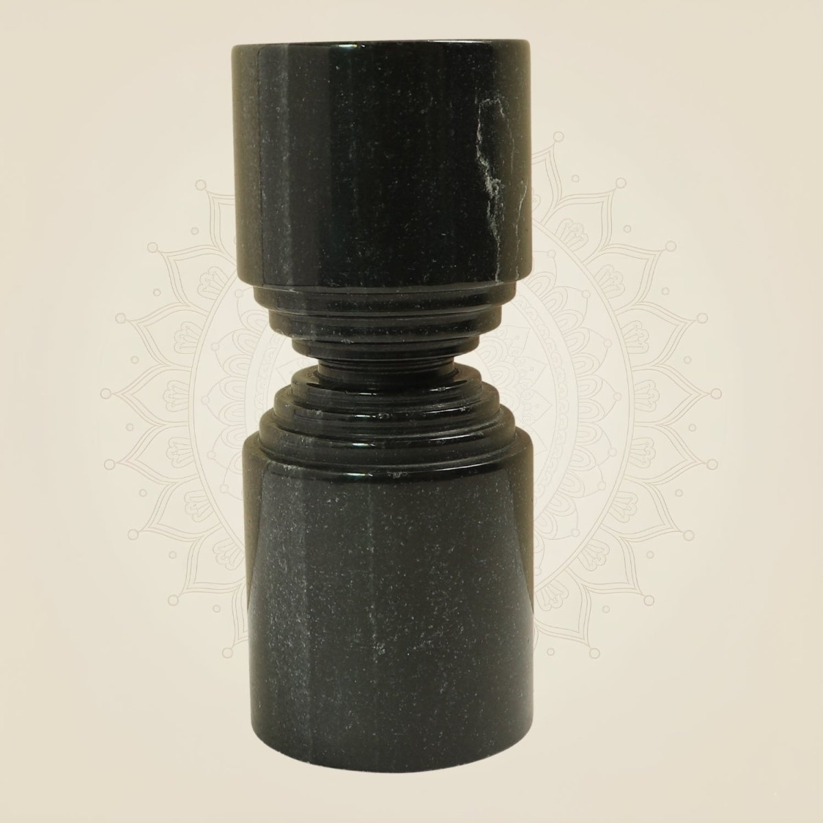 Black Marble Candle Holder 7 Inch Handcrafted Luxury Decorative Accent - Luxeartisanship
