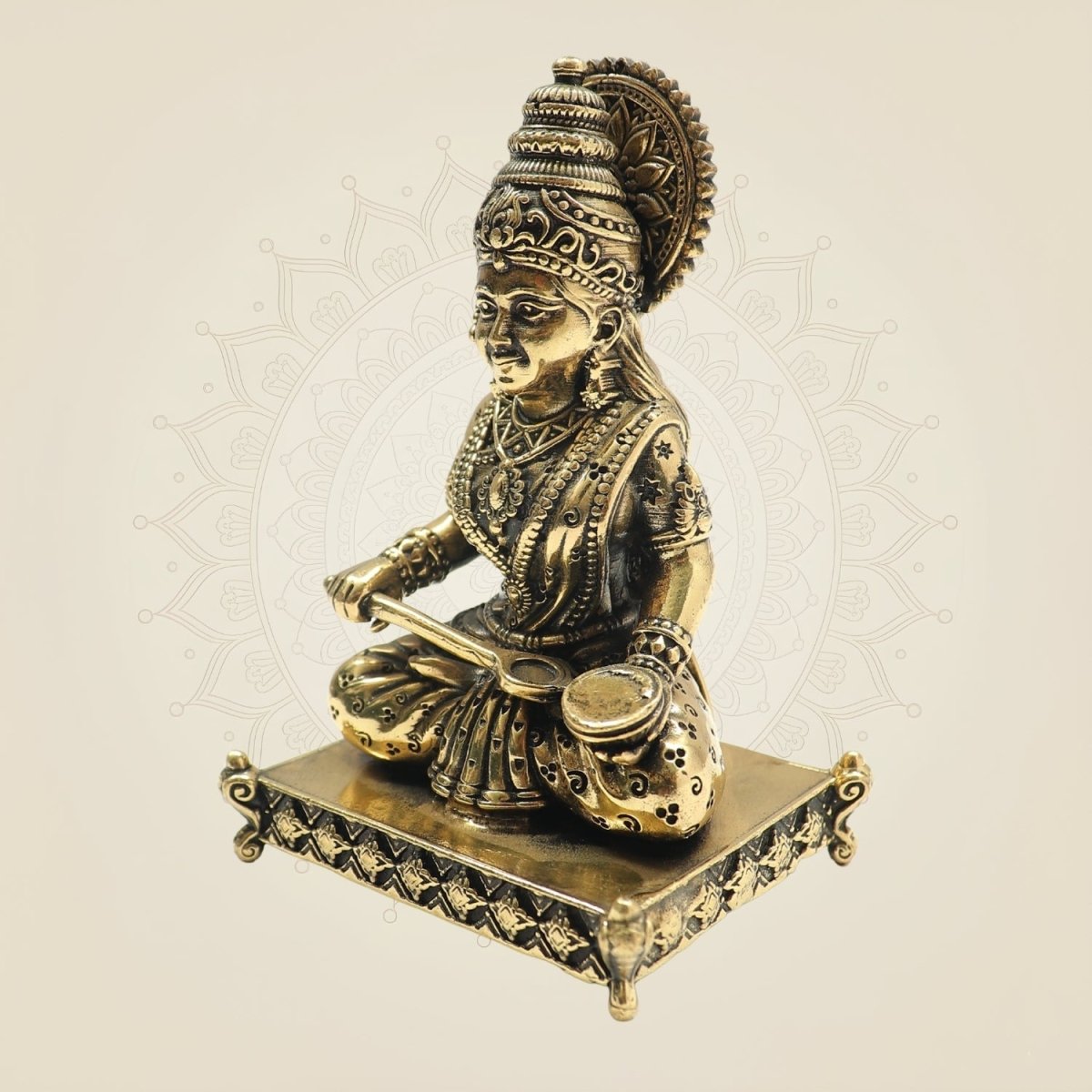 Brass Annapurna Devi Idol with Chowki 3.75 – Symbol of Nourishment - Luxeartisanship