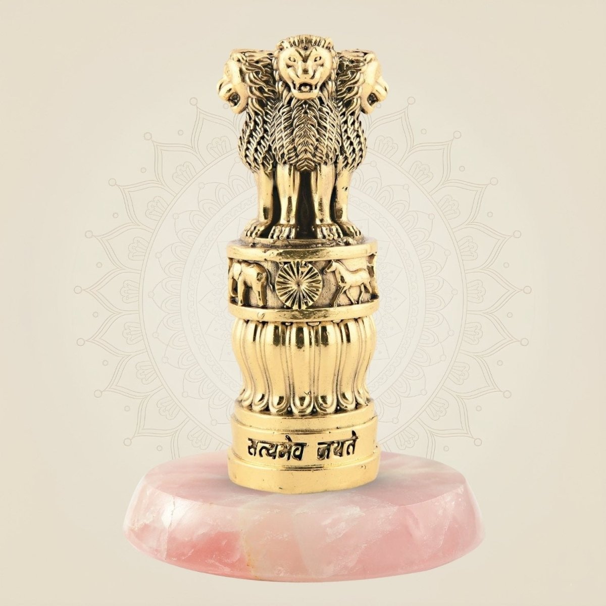 Handcrafted National Emblem for Office Decor with stone base