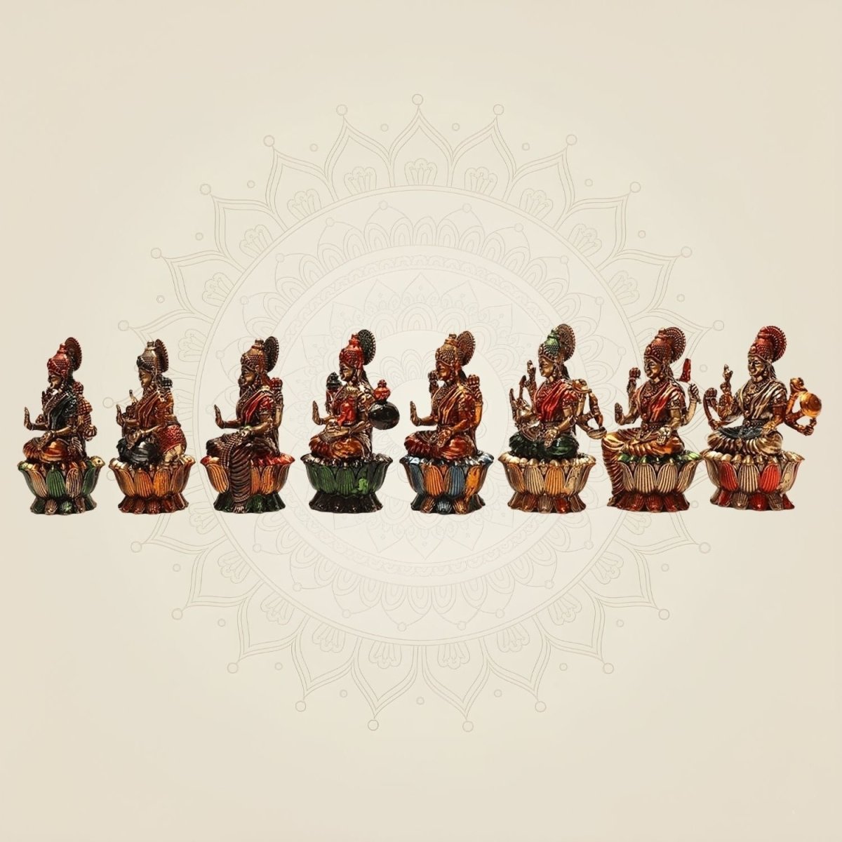 Brass Ashtalakshmi Figure set of 8