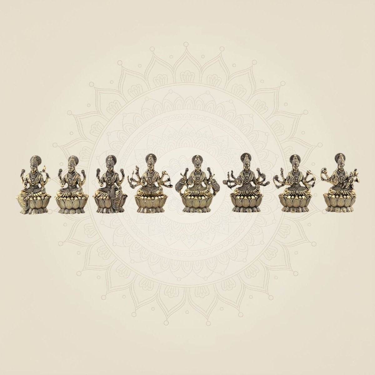 Brass Ashtalakshmi Idol Set